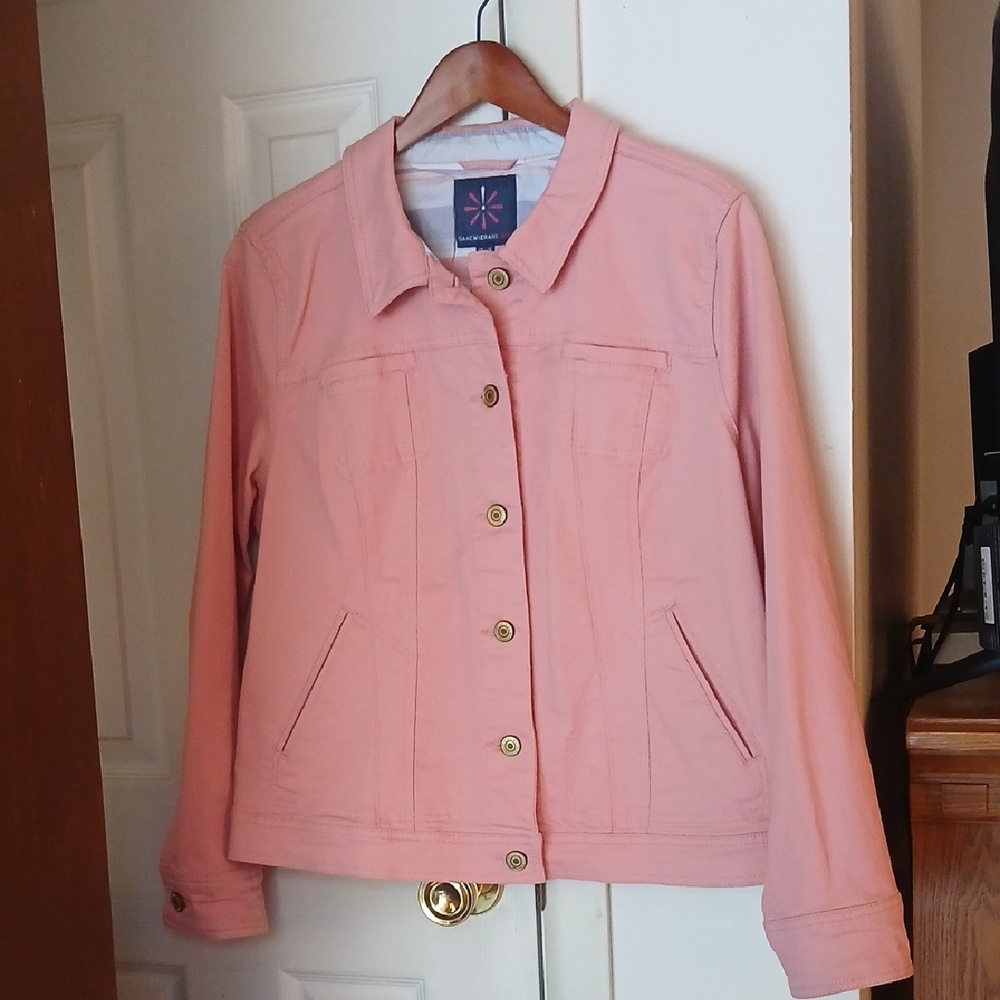 Isaac Mizrahi Light Pink Jean Jacket